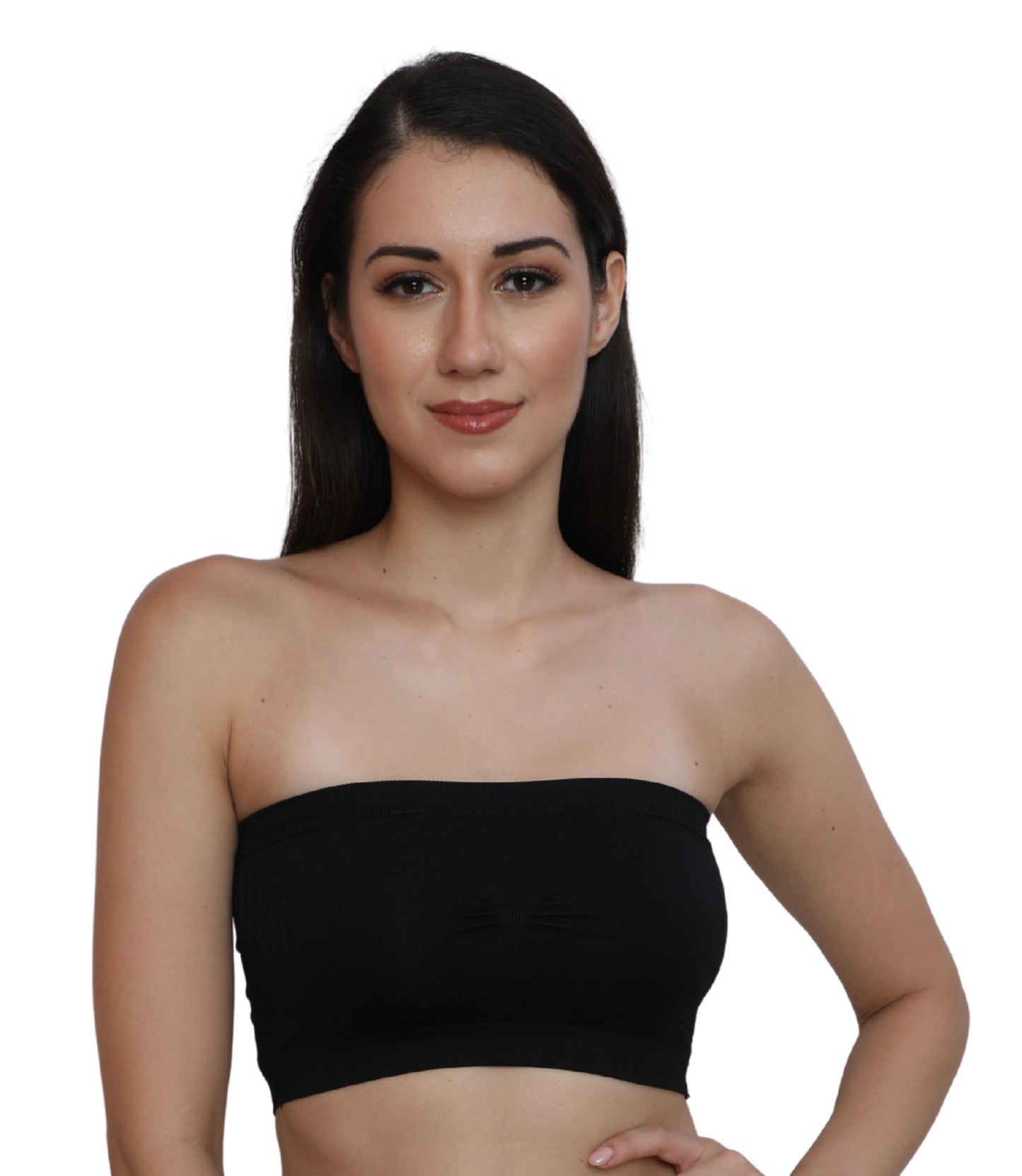 Nylon Spandex Tube Bra Everyday Wear Padded Wire Free Stretchable Strapless Bandeau Bras
