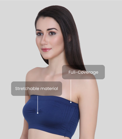 Everyday Wear Padded Tube Bra Wire Free Stretchable Strapless Bandeau Bras