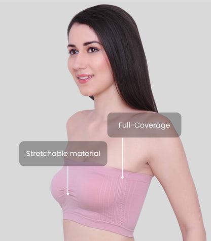 Everyday Wear Padded Tube Bra Wire Free Stretchable Strapless Bandeau Bras