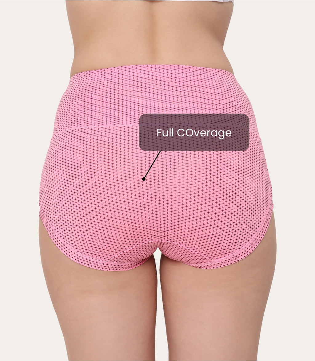 Cotton Spandex Tummy Control High Waist Panties