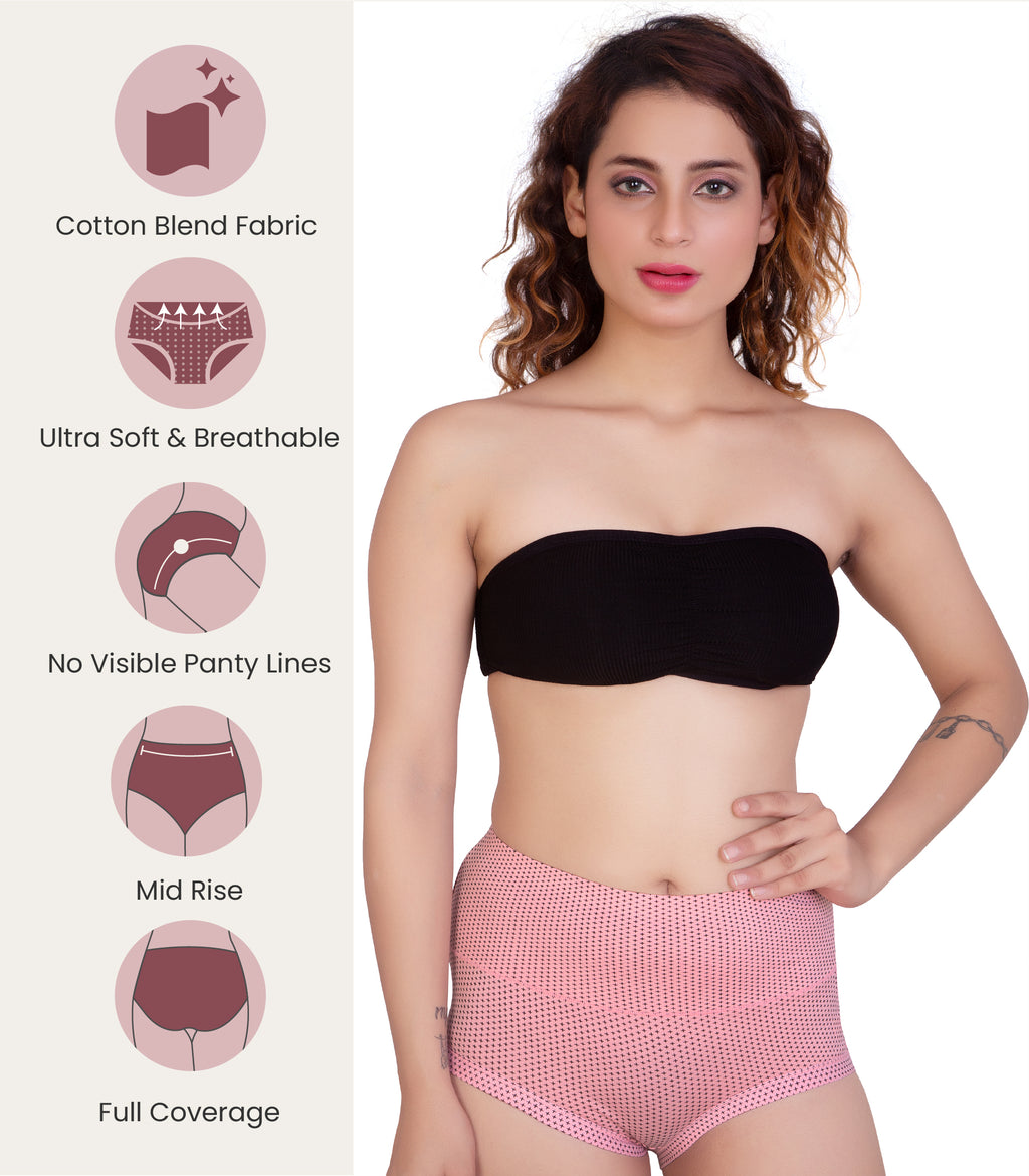 Cotton Spandex Tummy Control High Waist Panties