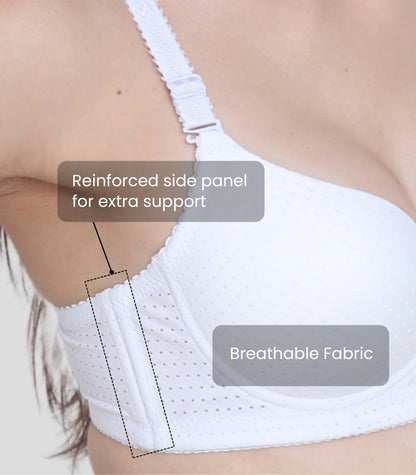 Cotton Nylon Elastane Padded Underwire Adjustable Straps Push Up Bra