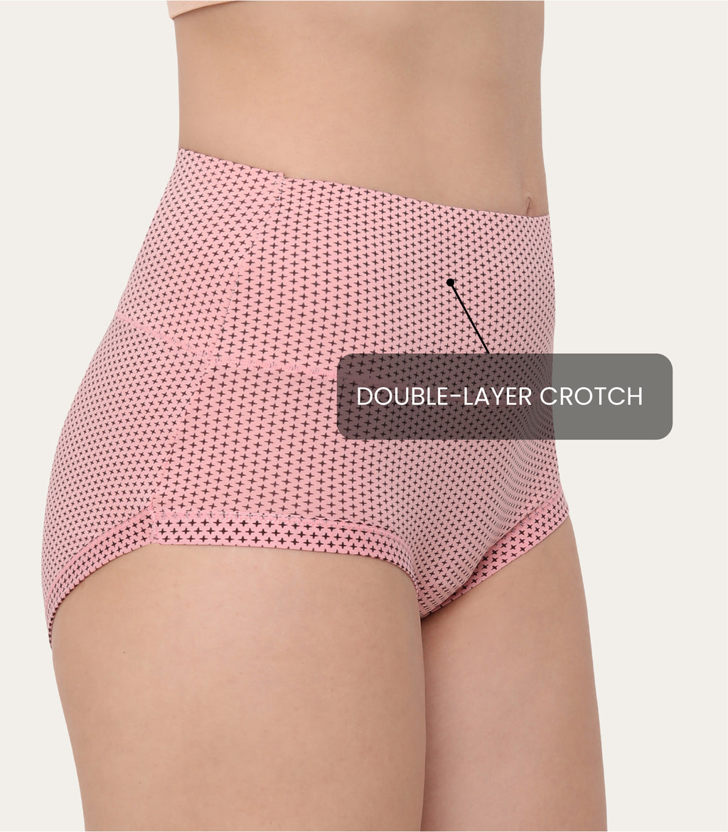 Cotton Spandex Tummy Control High Waist Panties