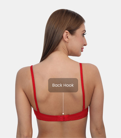 Full Coverage Padded Non-Wired Adjustable & Removable Straps Tshirt Bra