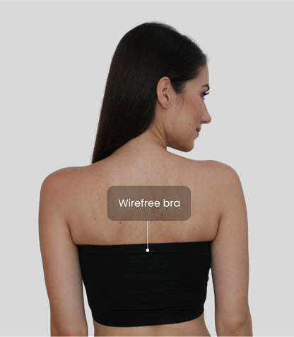 Nylon Spandex Tube Bra Everyday Wear Padded Wire Free Stretchable Strapless Bandeau Bras
