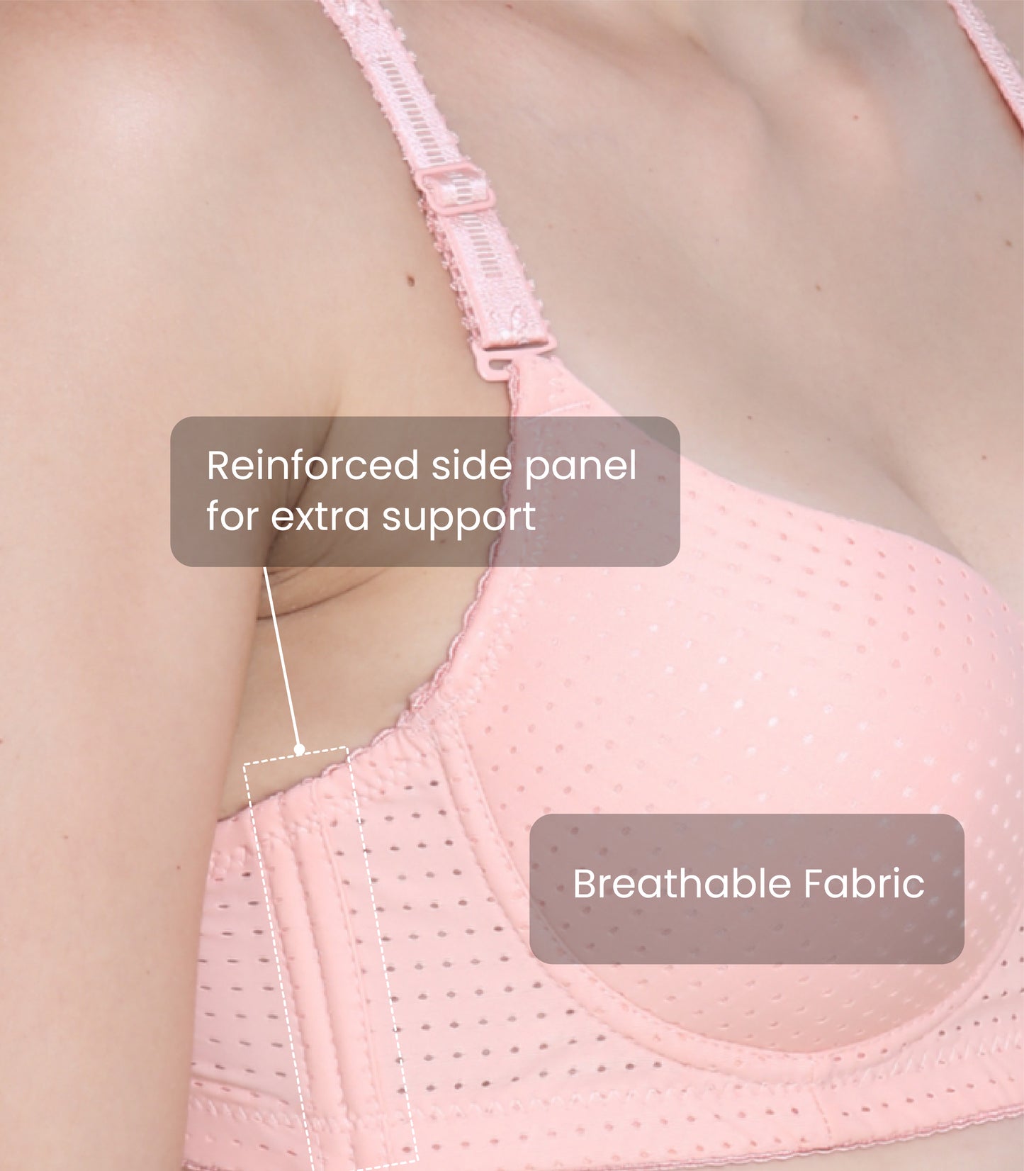 Cotton Nylon Elastane Padded Underwire Adjustable Straps Push Up Bra
