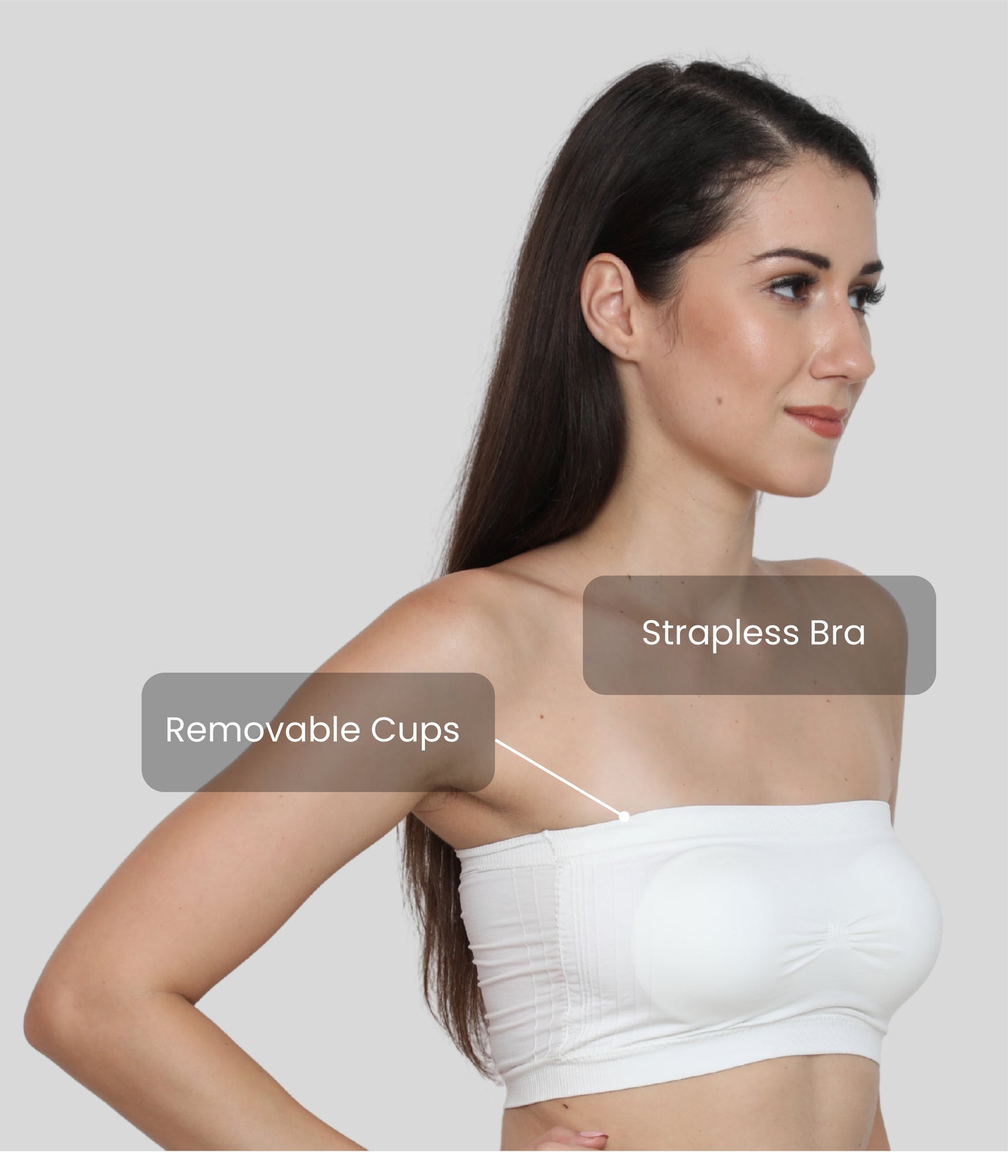 Everyday Wear Padded Tube Bra Wire Free Stretchable Strapless Bandeau Bras