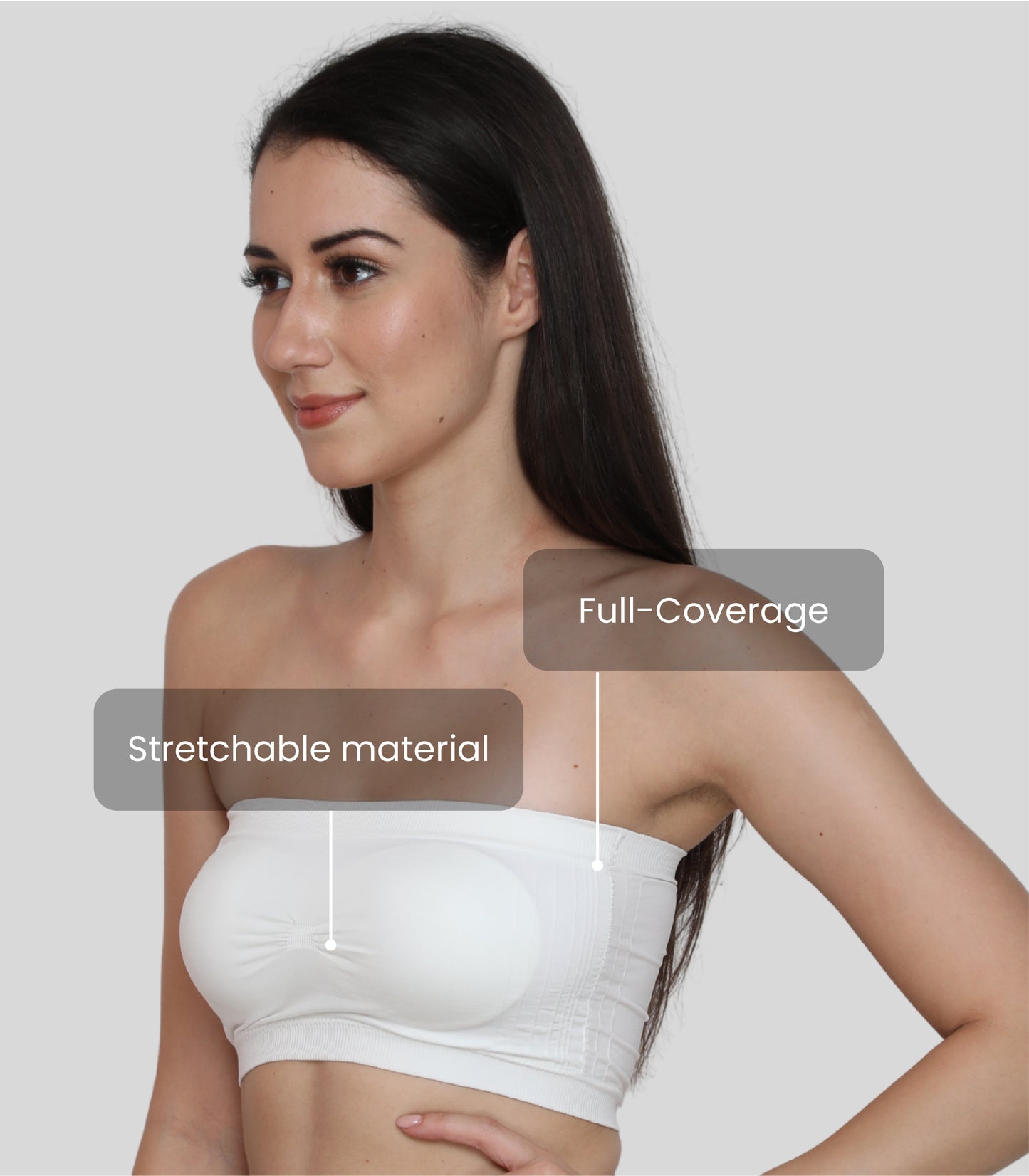 Everyday Wear Padded Tube Bra Wire Free Stretchable Strapless Bandeau Bras