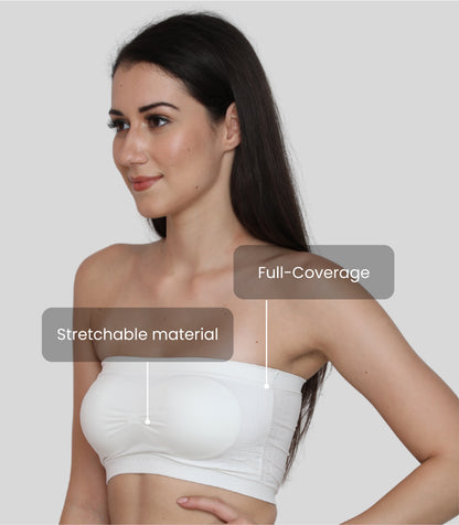 Everyday Wear Padded Tube Bra Wire Free Stretchable Strapless Bandeau Bras