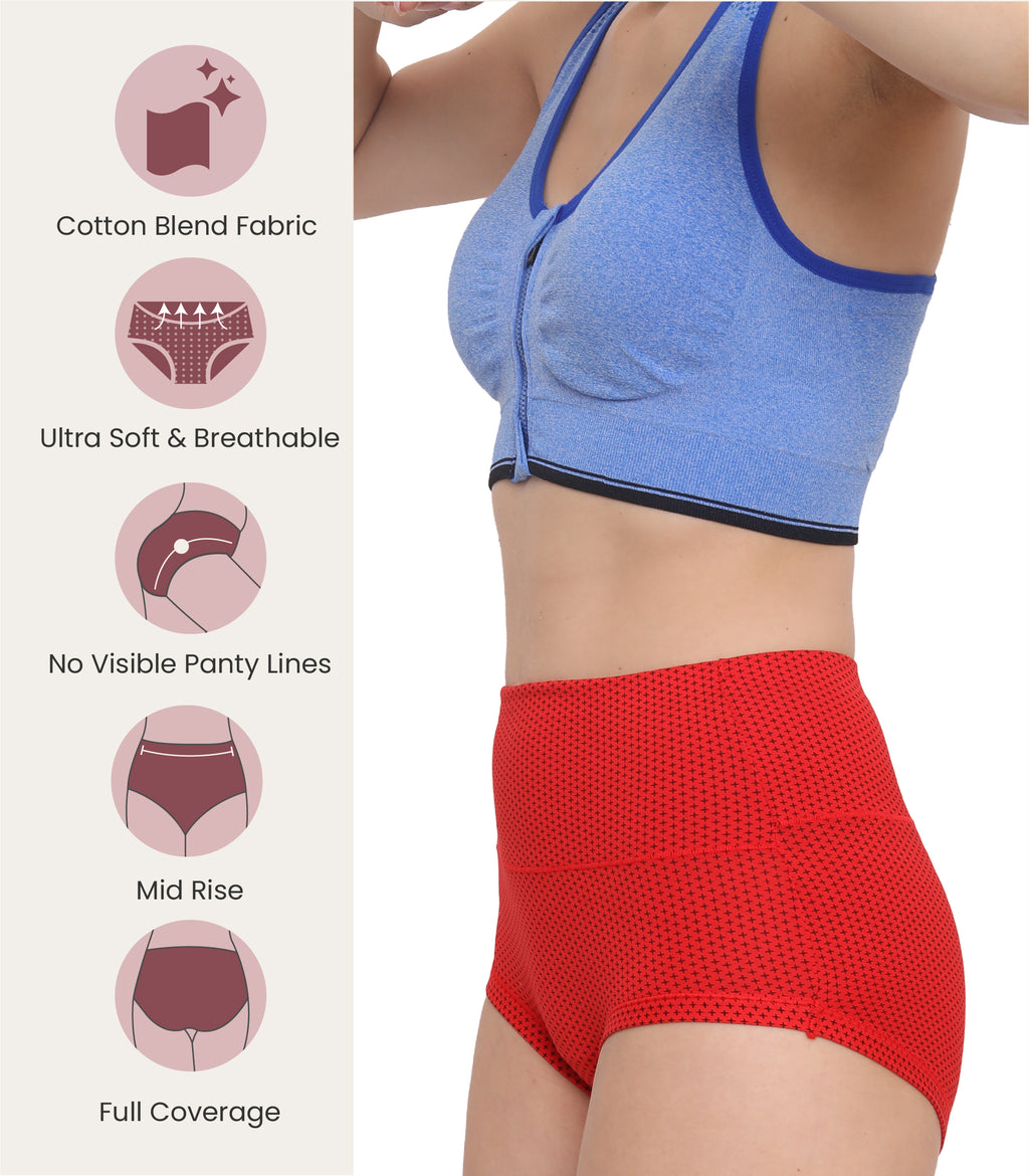 Cotton Spandex Tummy Control High Waist Panties