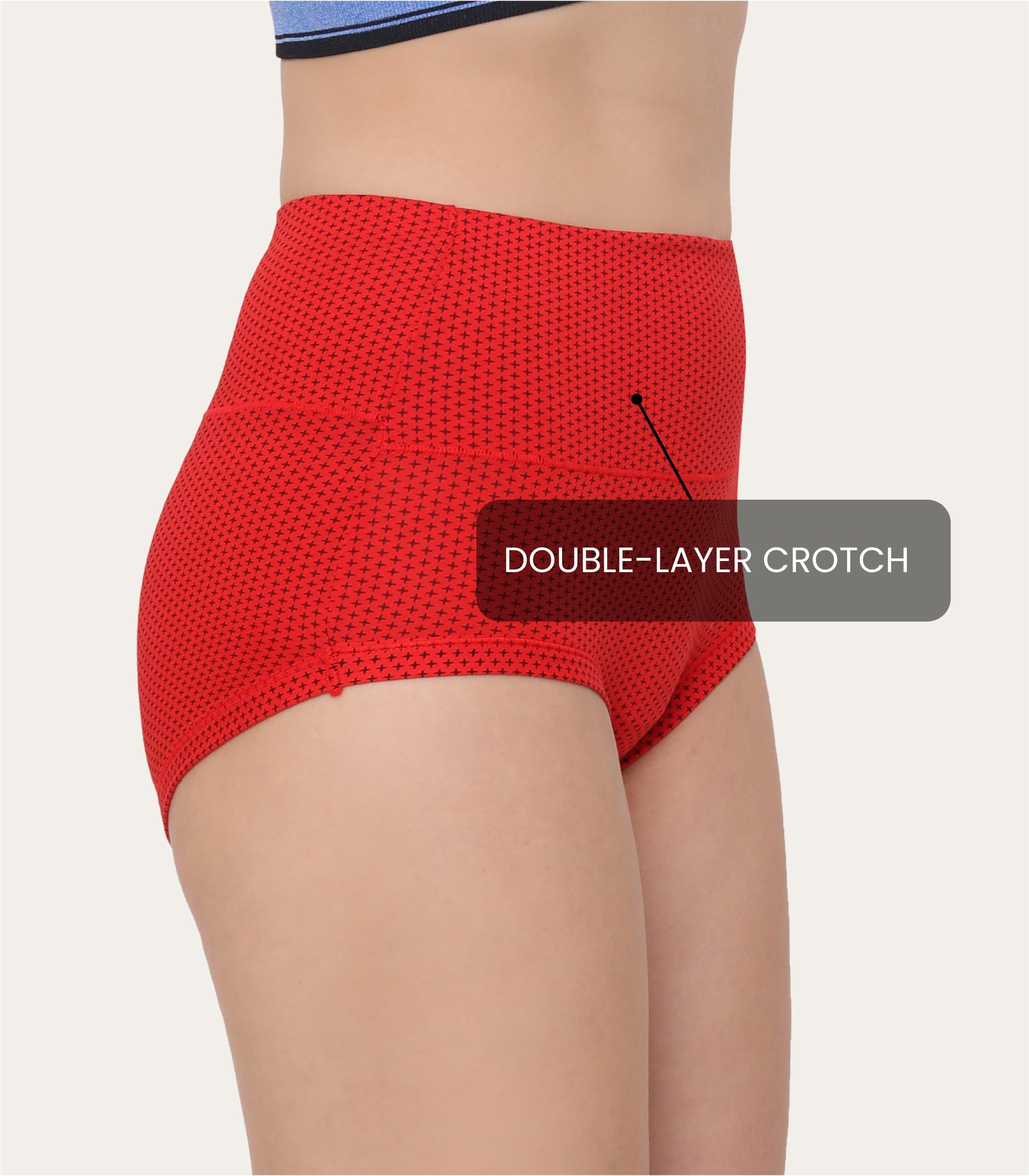Cotton Spandex Tummy Control High Waist Panties