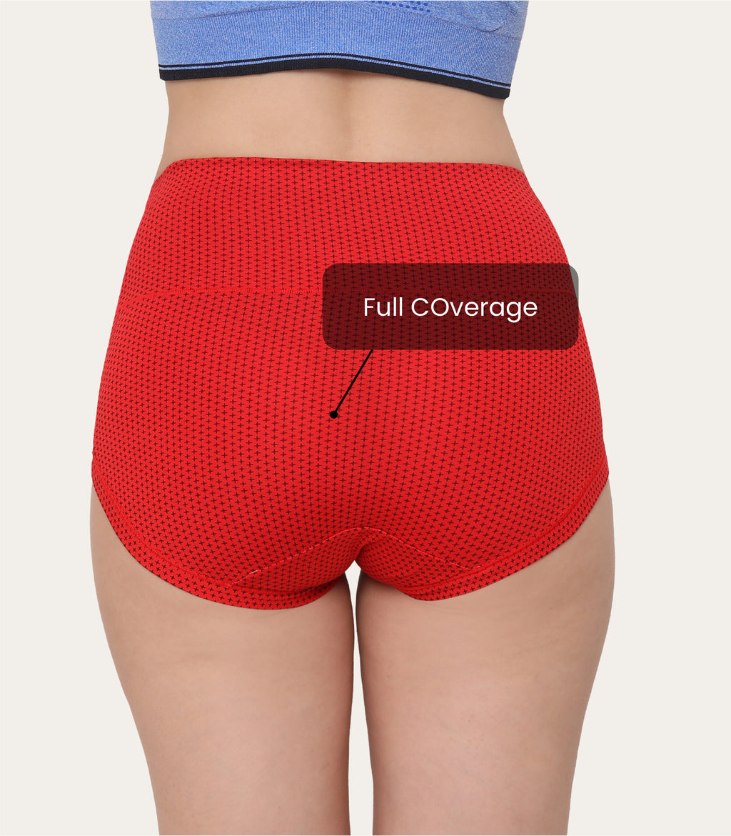 Cotton Spandex Tummy Control High Waist Panties