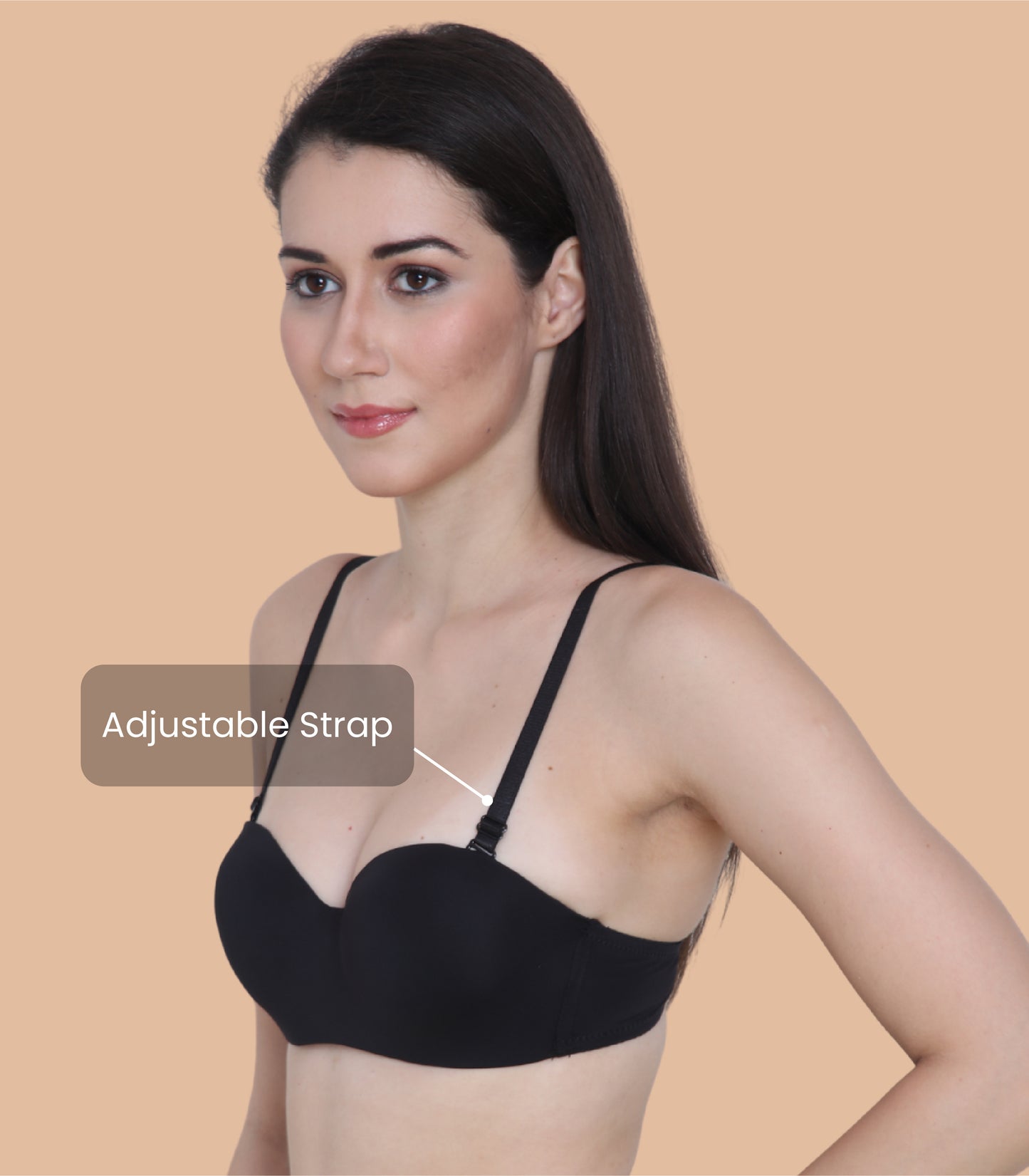 Nylon Spandex, Padded, Underwired, Push Up Bra for Women