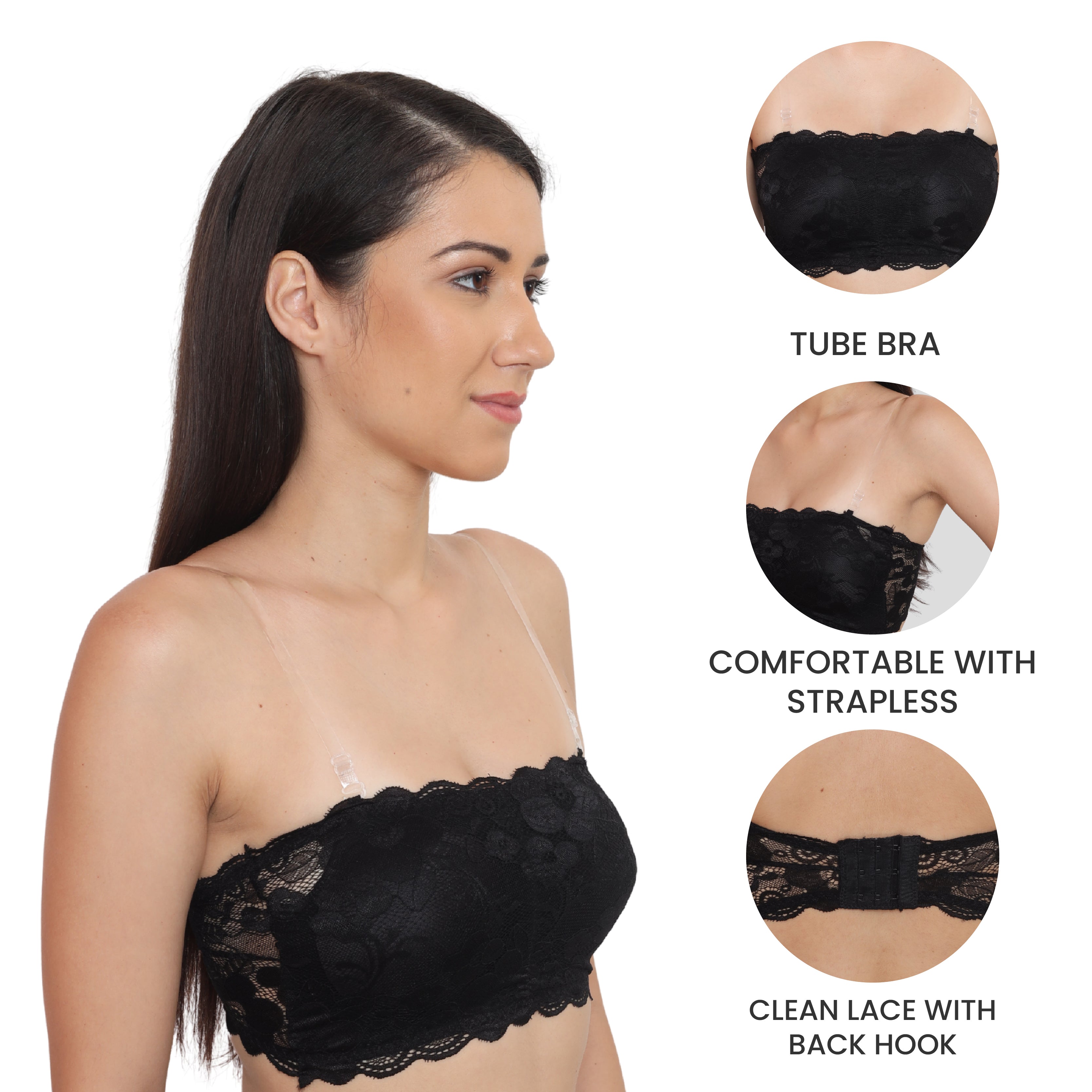 Strapless Padded Seamless Hook Closure Bra