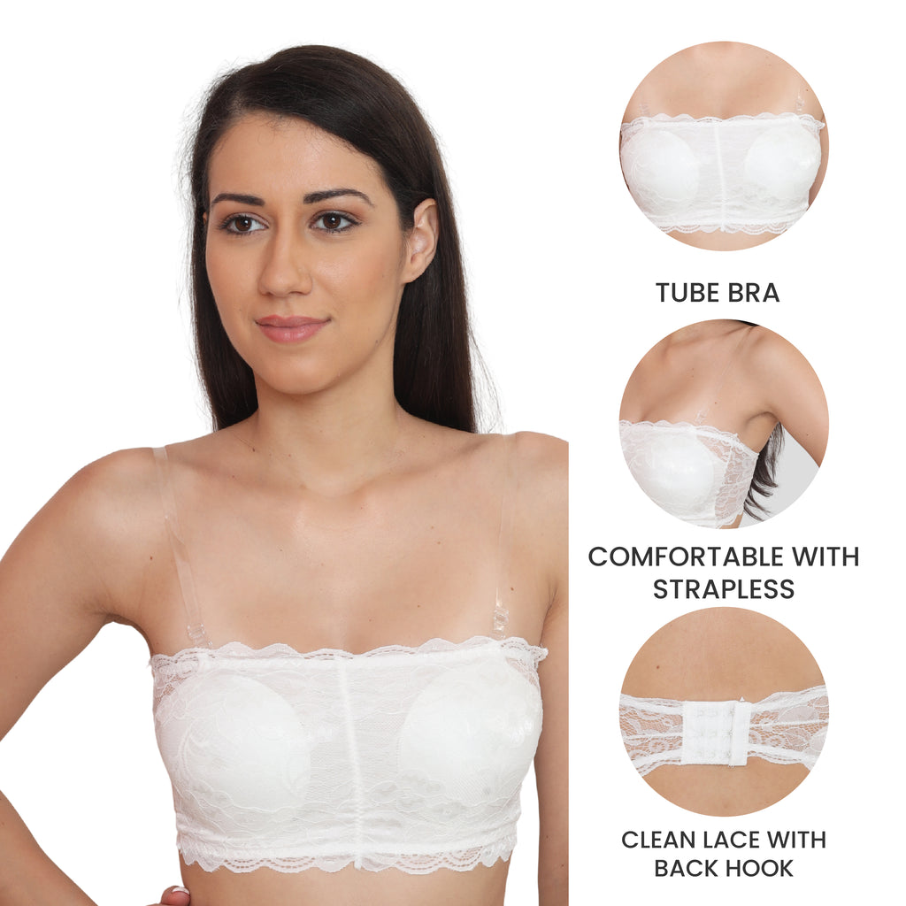 Strapless Padded Seamless Hook Closure Bra
