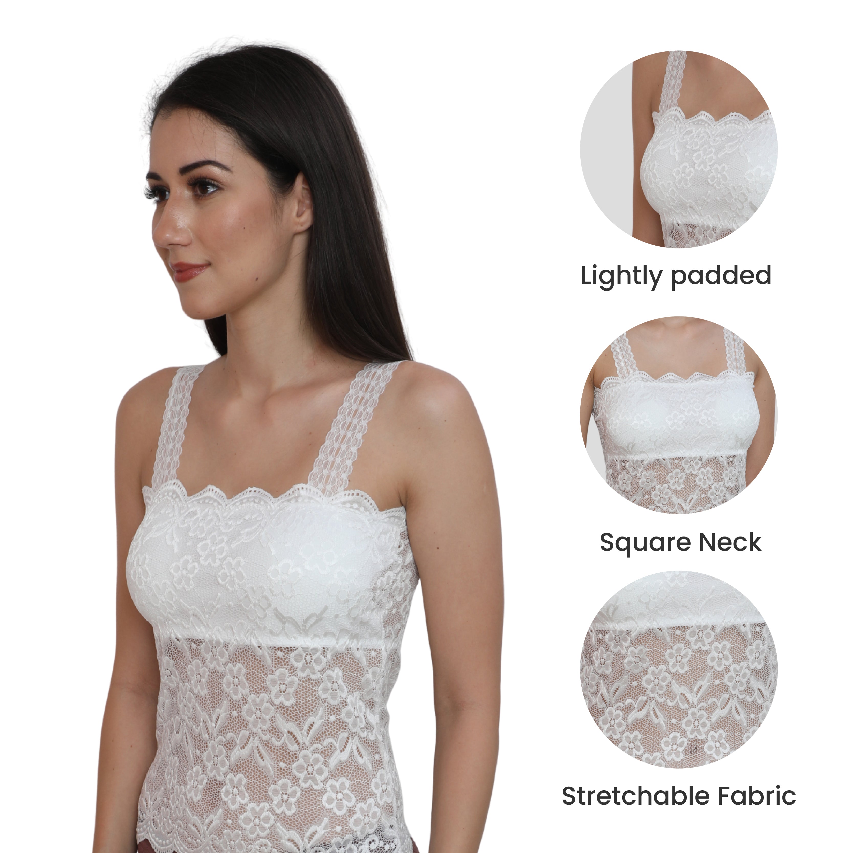 Lightly Padded Floral Lace Camisole