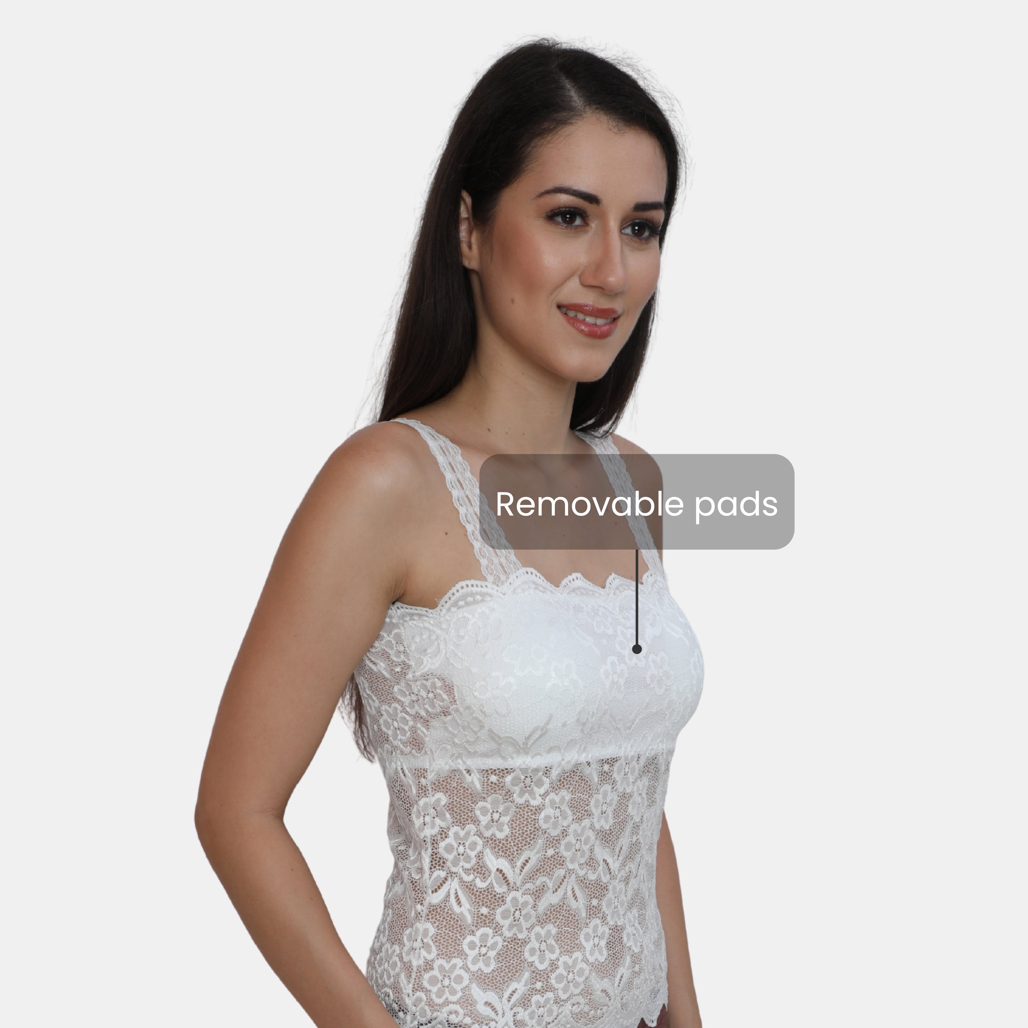 Lightly Padded Floral Lace Camisole