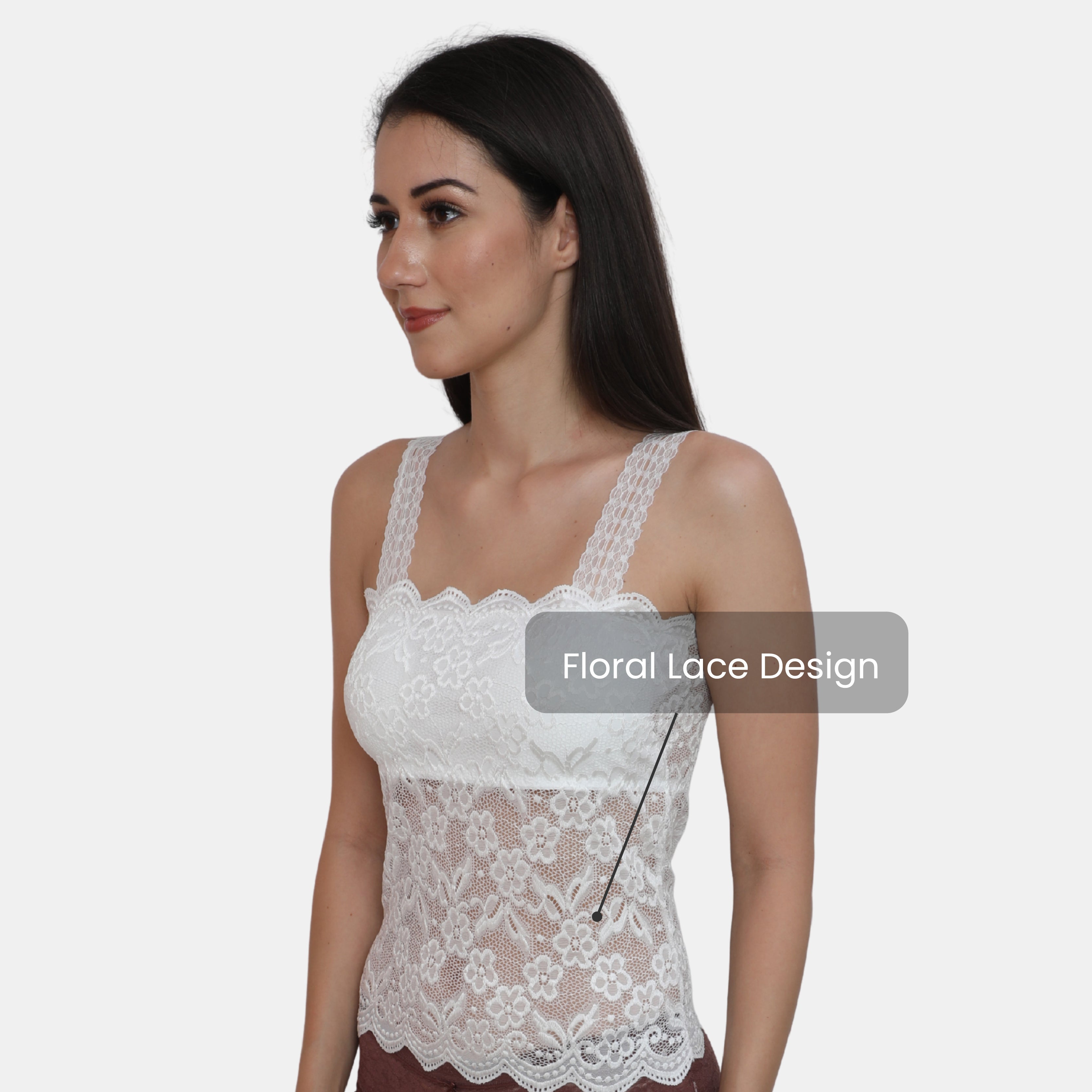 Lightly Padded Floral Lace Camisole