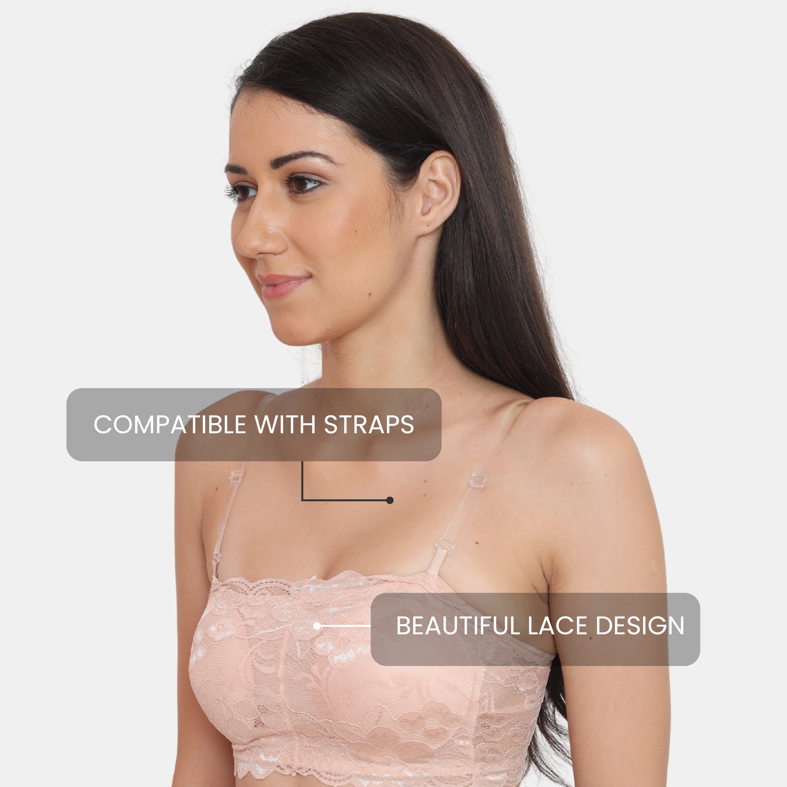 Strapless Padded Seamless Hook Closure Bra