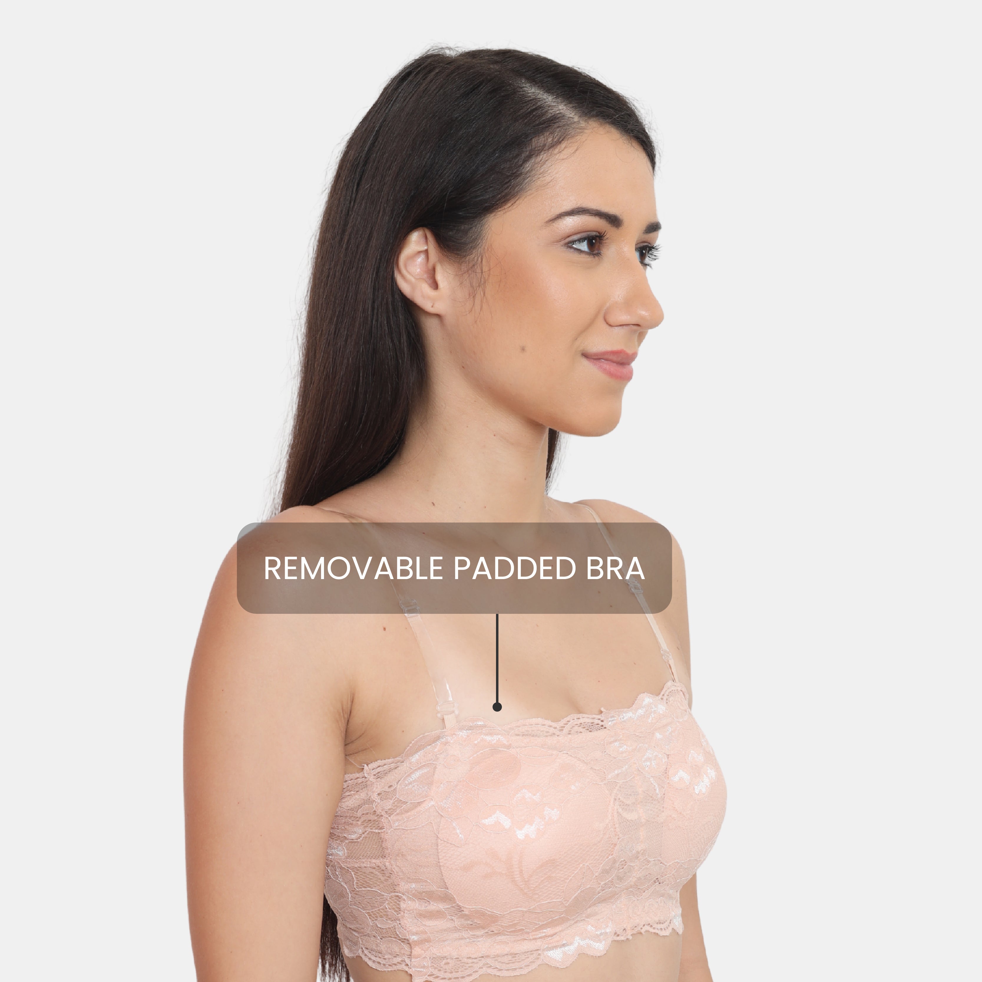 Strapless Padded Seamless Hook Closure Bra