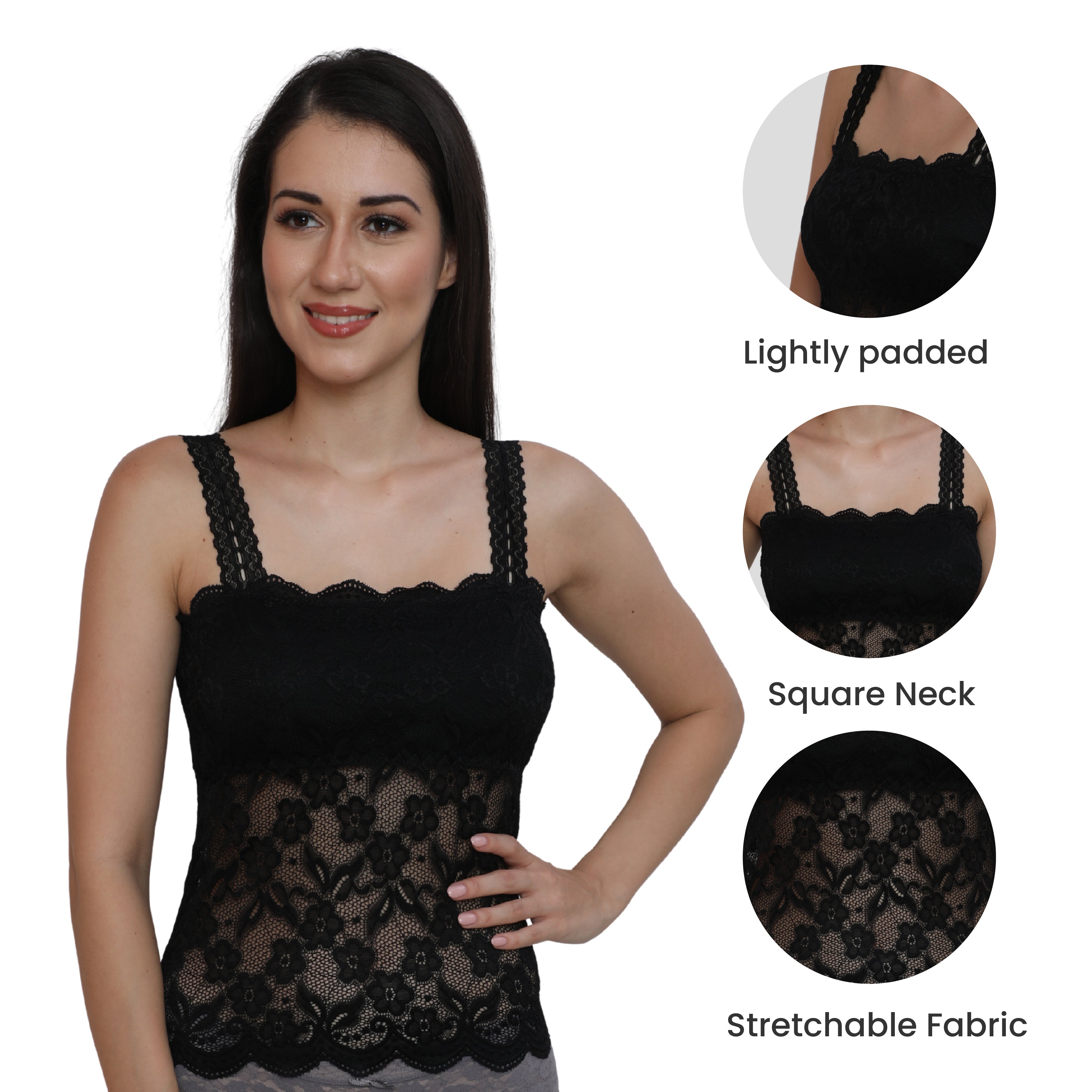 Lightly Padded Floral Lace Camisole