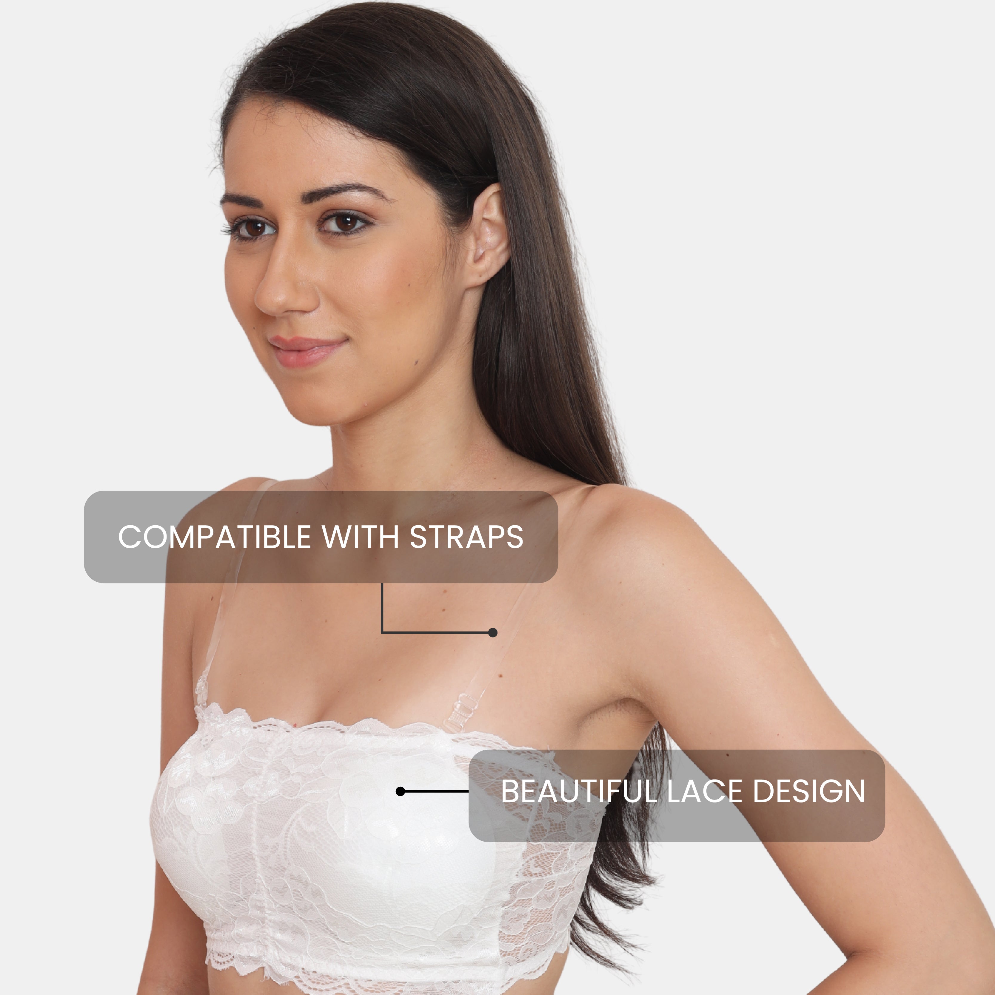 Strapless Padded Seamless Hook Closure Bra