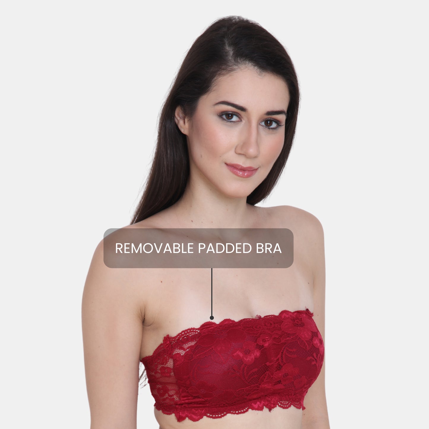 Strapless Padded Seamless Hook Closure Bra