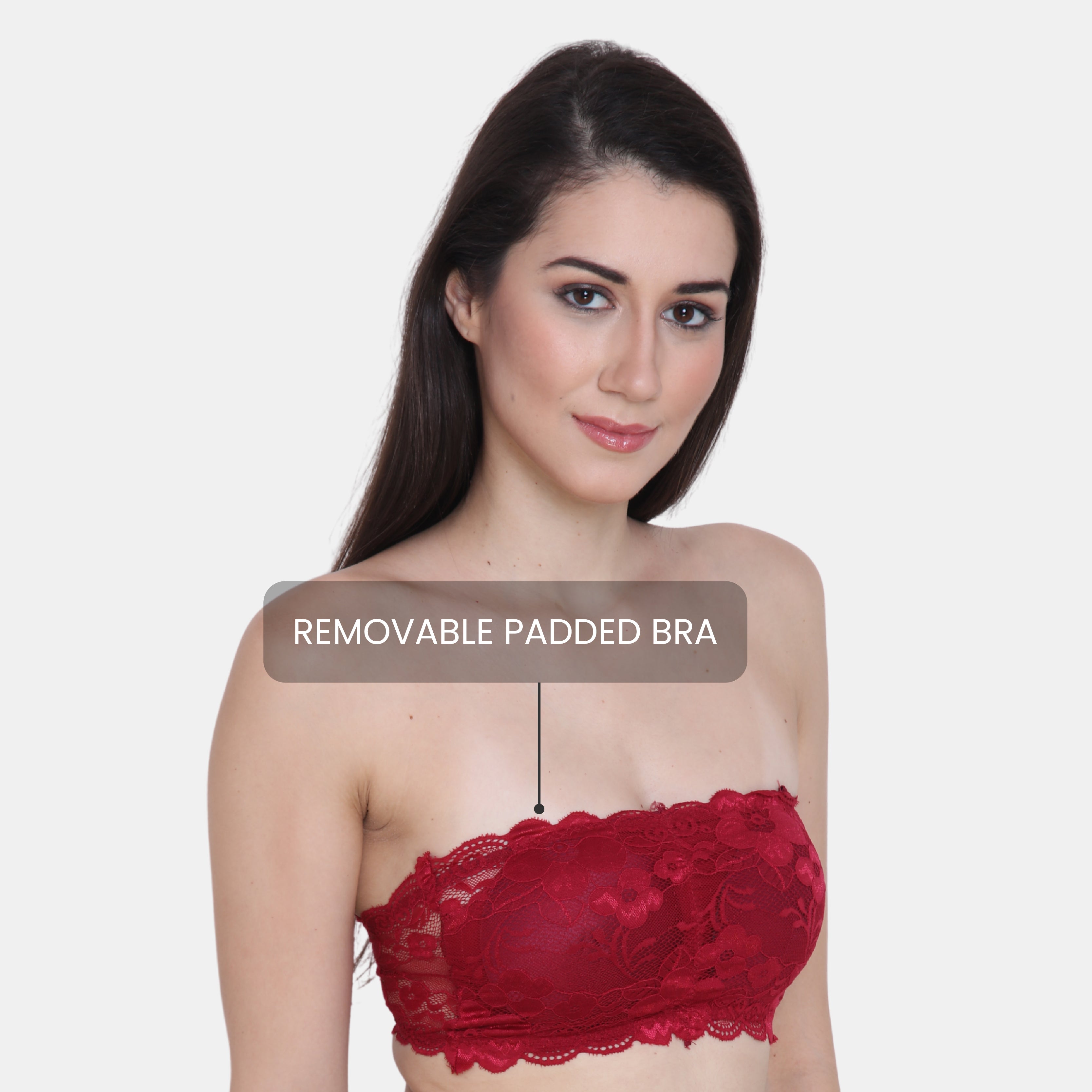 Strapless Padded Seamless Hook Closure Bra