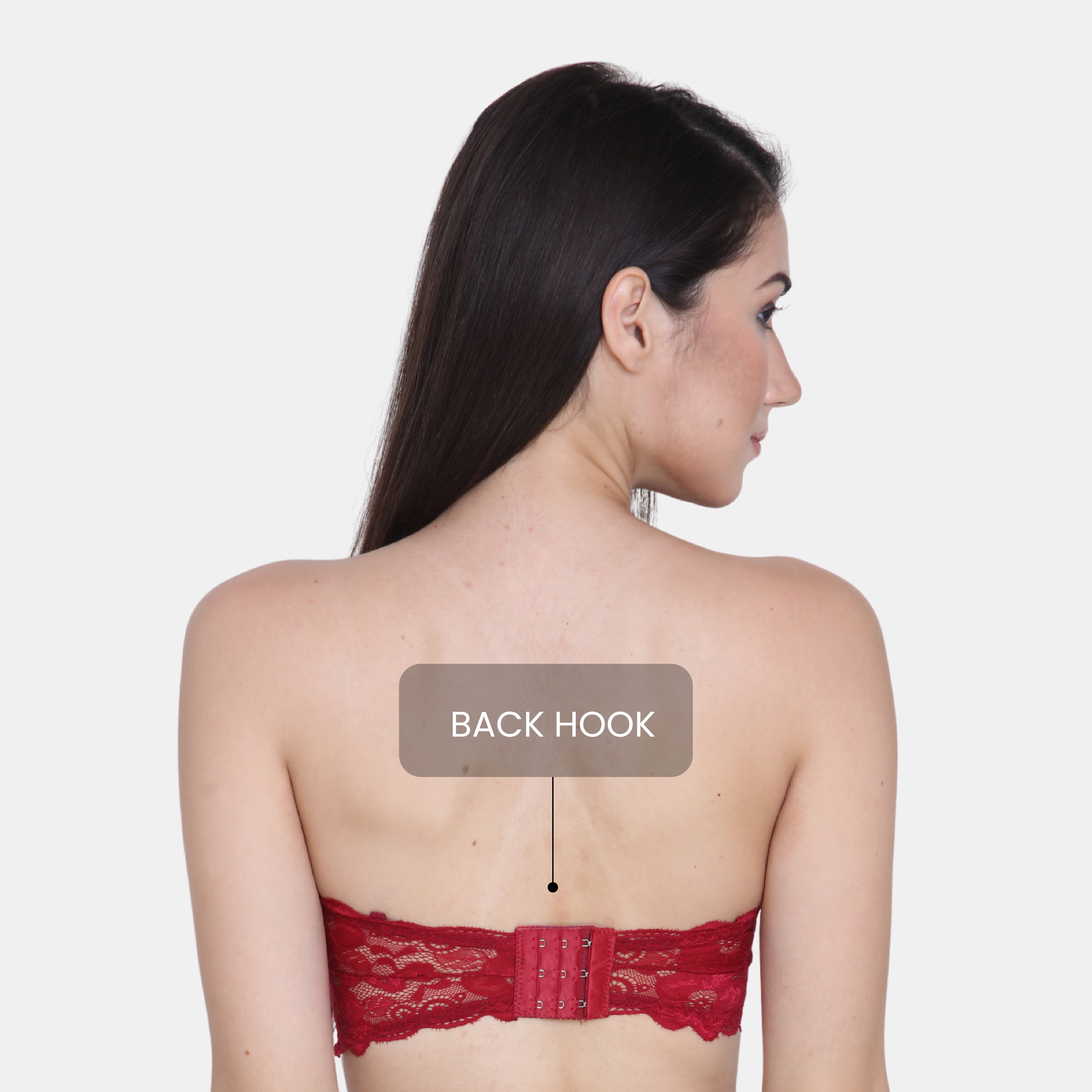 Strapless Padded Seamless Hook Closure Bra