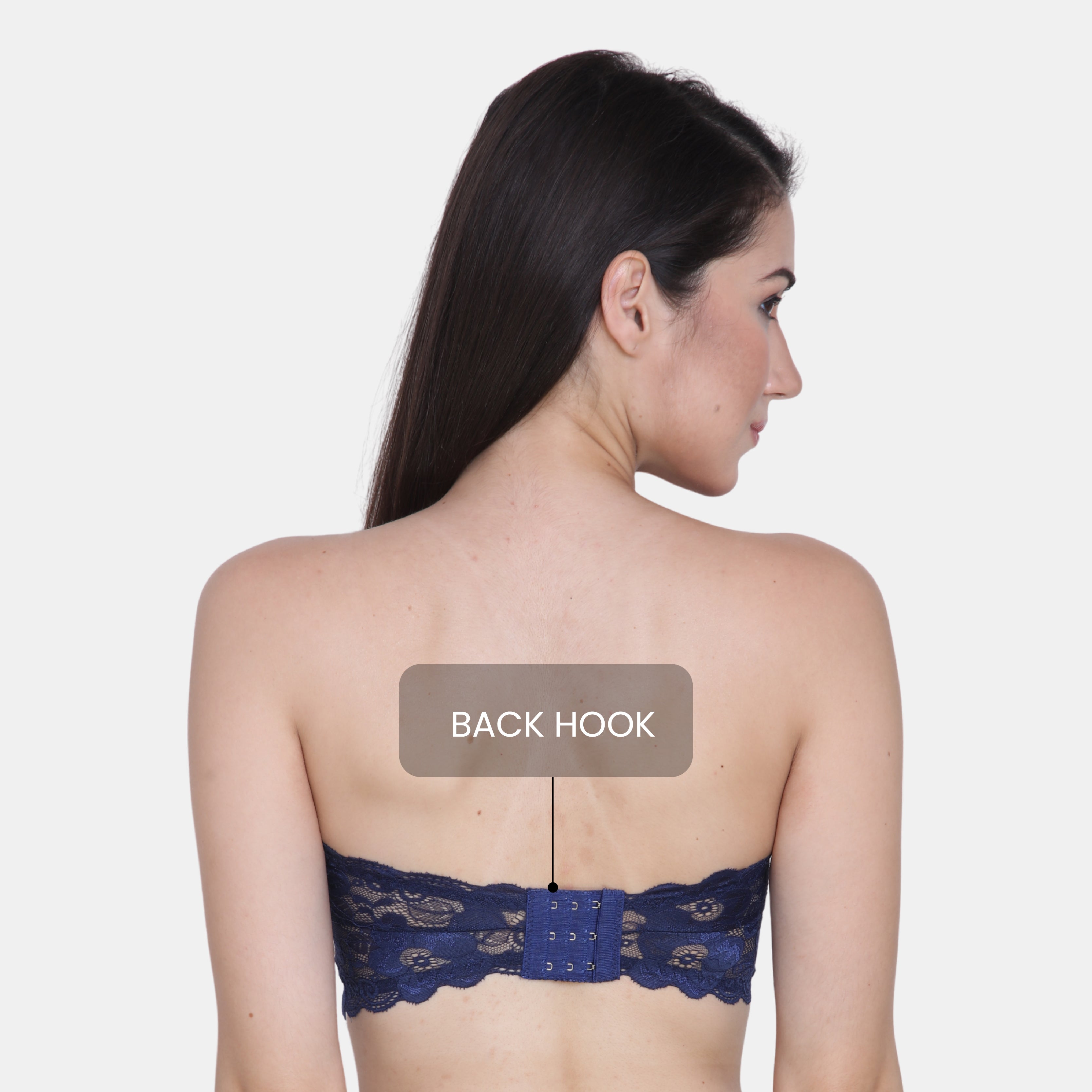 Strapless Padded Seamless Hook Closure Bra