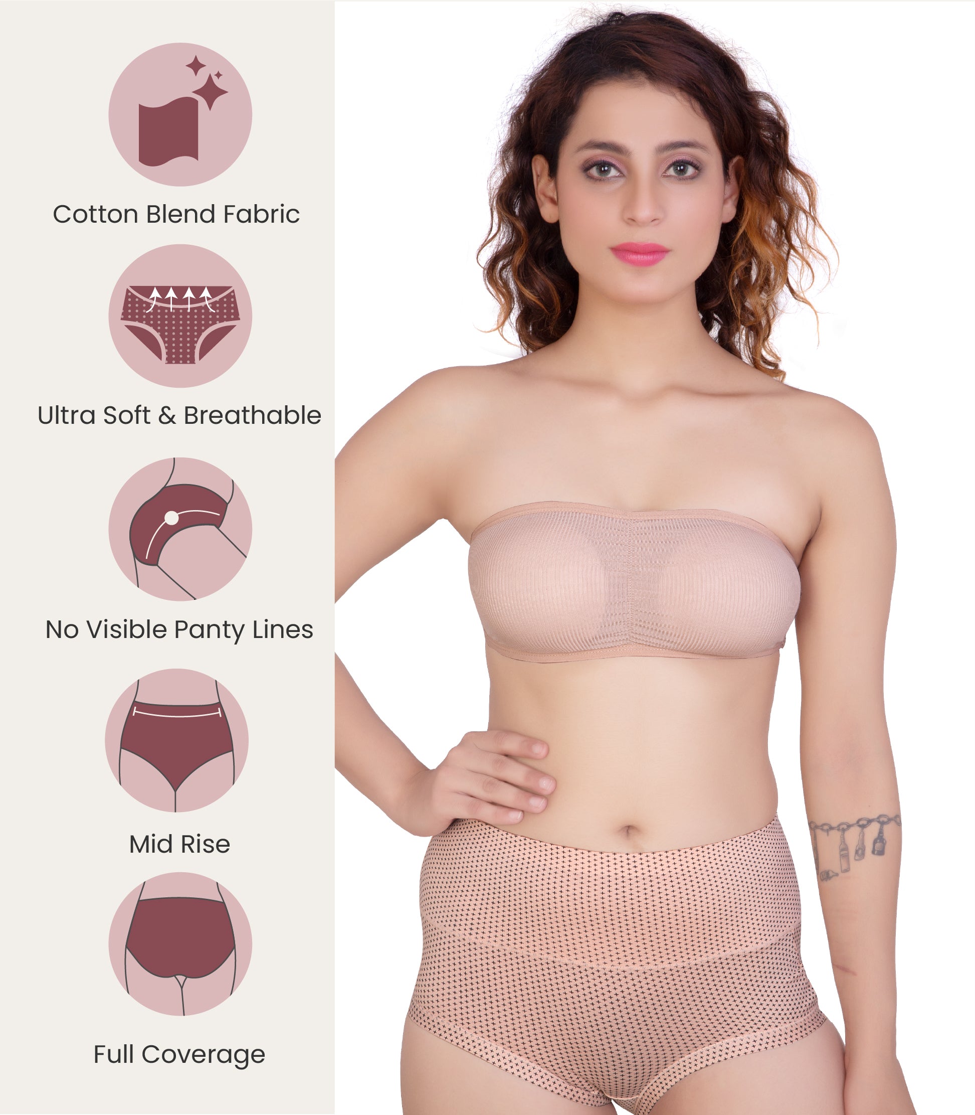 Cotton Spandex Tummy Control High Waist Panties