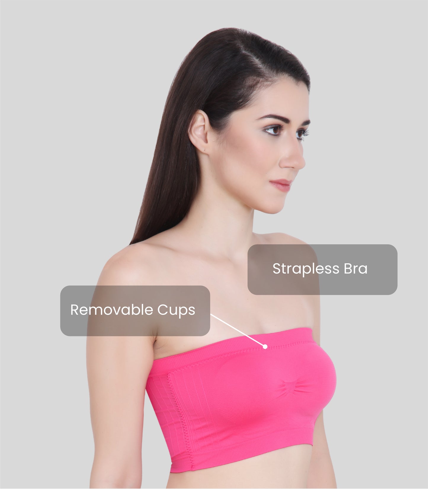 Everyday Wear Padded Tube Bra Wire Free Stretchable Strapless Bandeau Bras