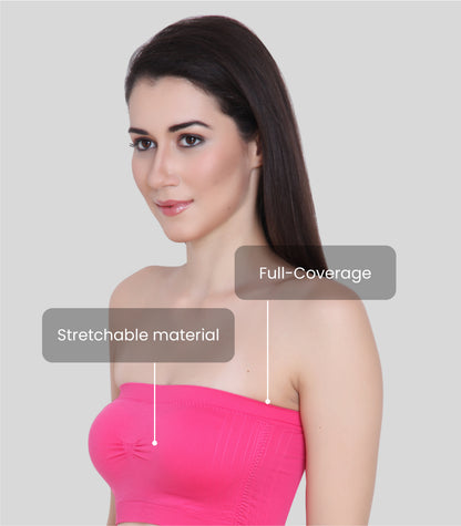 Everyday Wear Padded Tube Bra Wire Free Stretchable Strapless Bandeau Bras