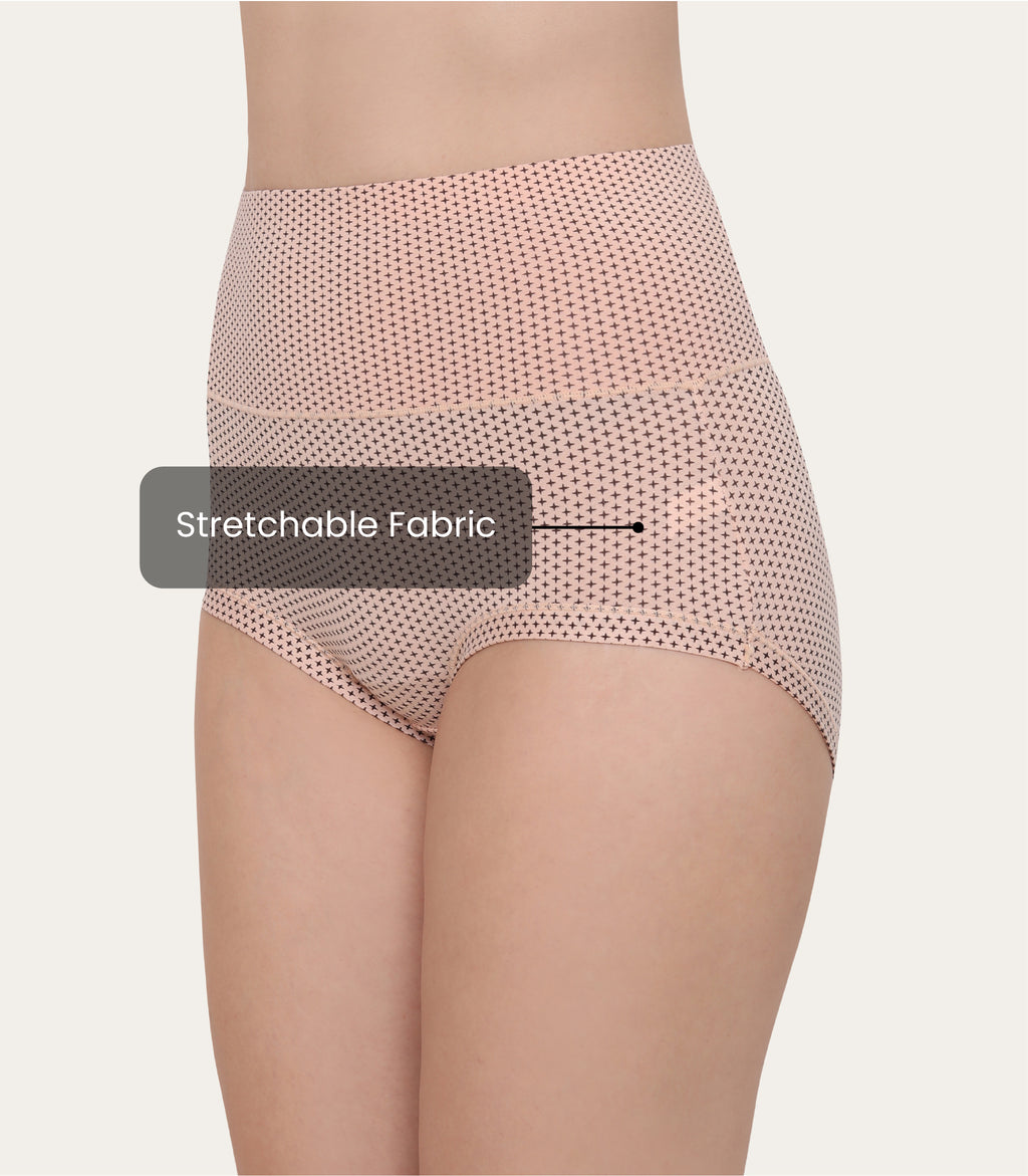 Cotton Spandex Tummy Control High Waist Panties