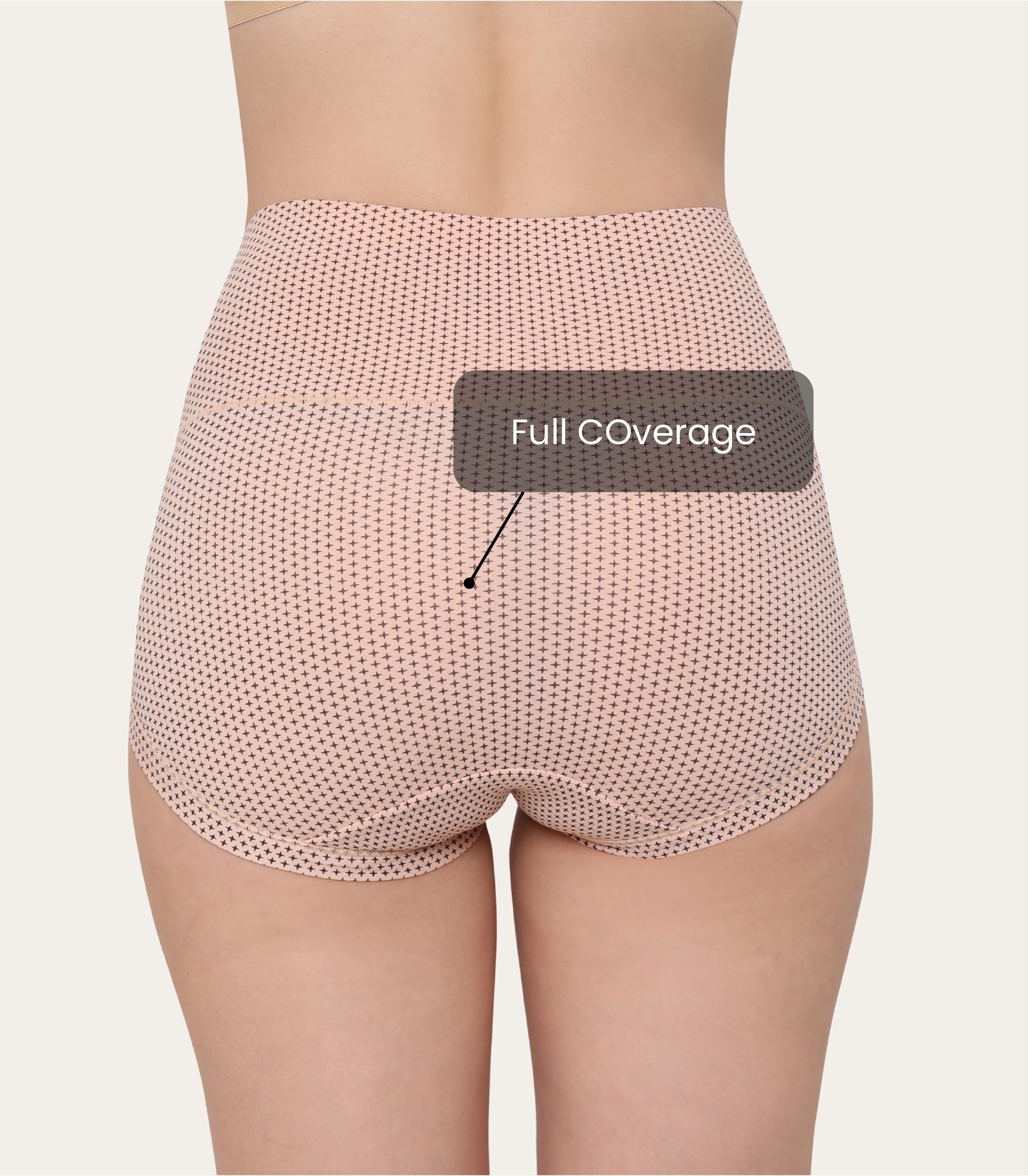 Women's Cotton Spandex Printed High Waist Hipster Panty