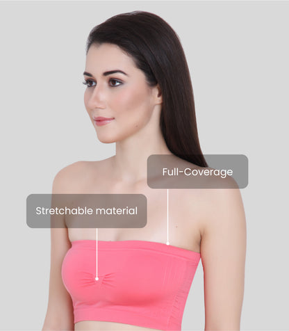 Everyday Wear Padded Tube Bra Wire Free Stretchable Strapless Bandeau Bras