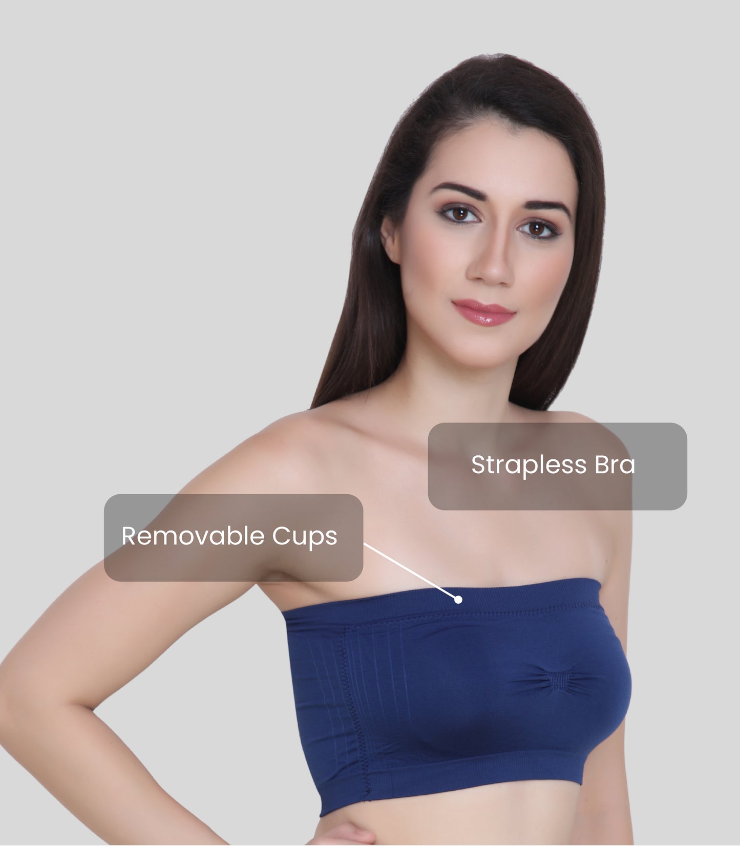 Everyday Wear Padded Tube Bra Wire Free Stretchable Strapless Bandeau Bras