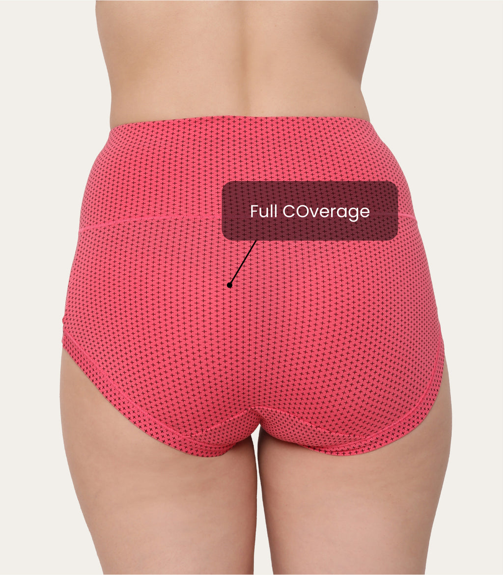 Cotton Spandex Tummy Control High Waist Panties