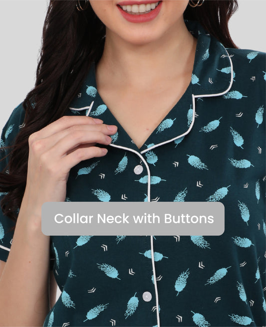 Printed Full Length Night Gown