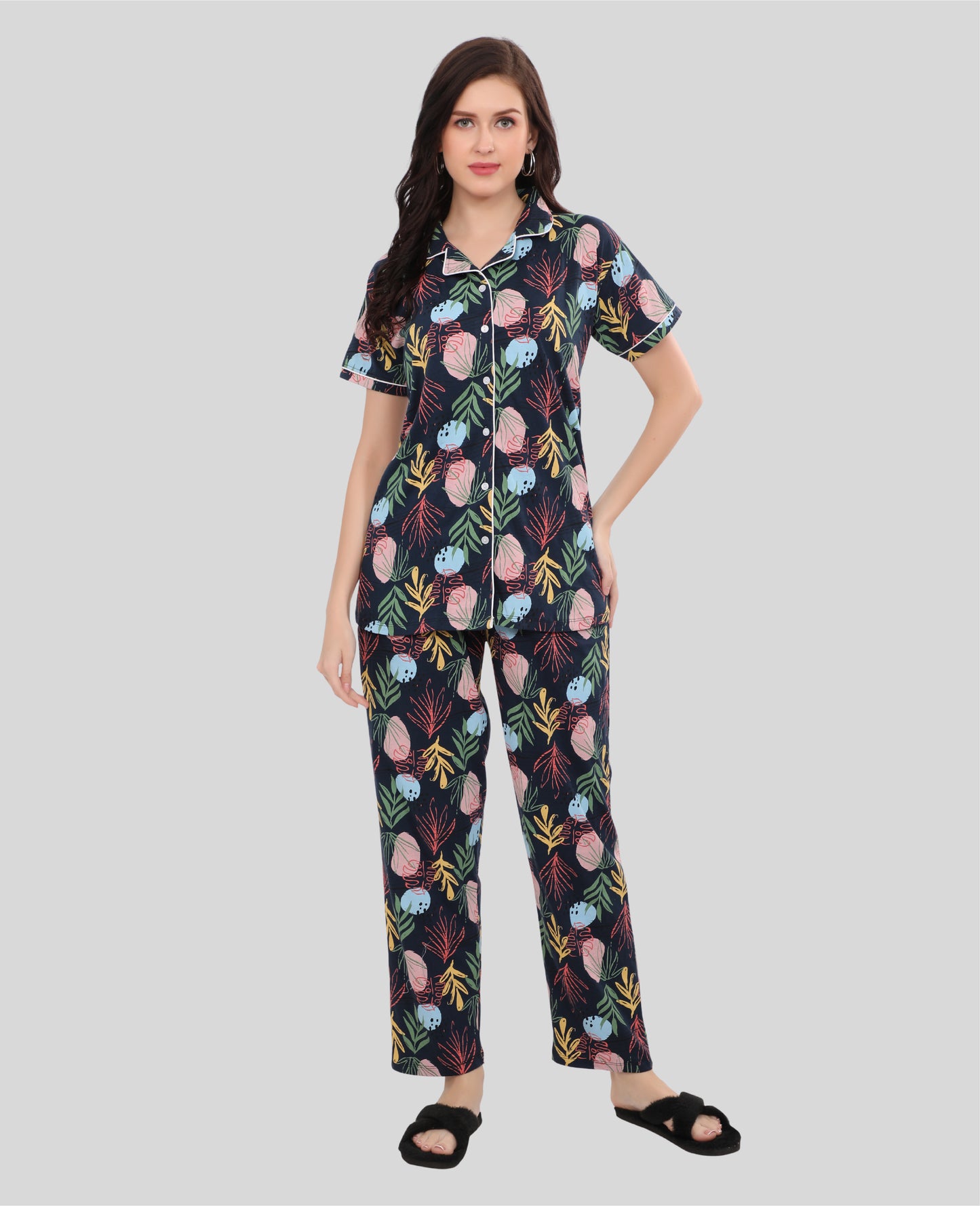 Printed Full Length Night Gown