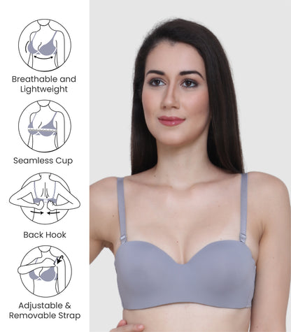 Nylon Spandex, Padded, Underwired, Push Up Bra for Women