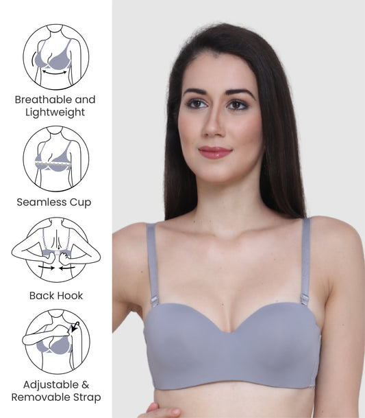 Nylon Spandex, Padded, Underwired, Push Up Bra for Women