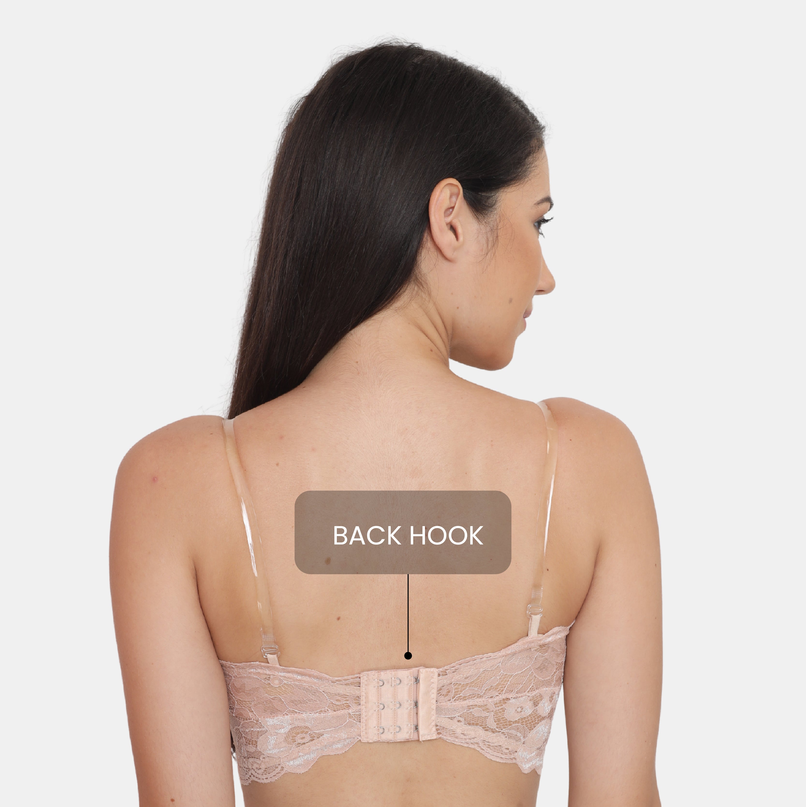 Strapless Padded Seamless Hook Closure Bra