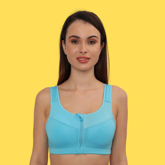 High Impact Racerback Design with Front Zip & Removable Pads