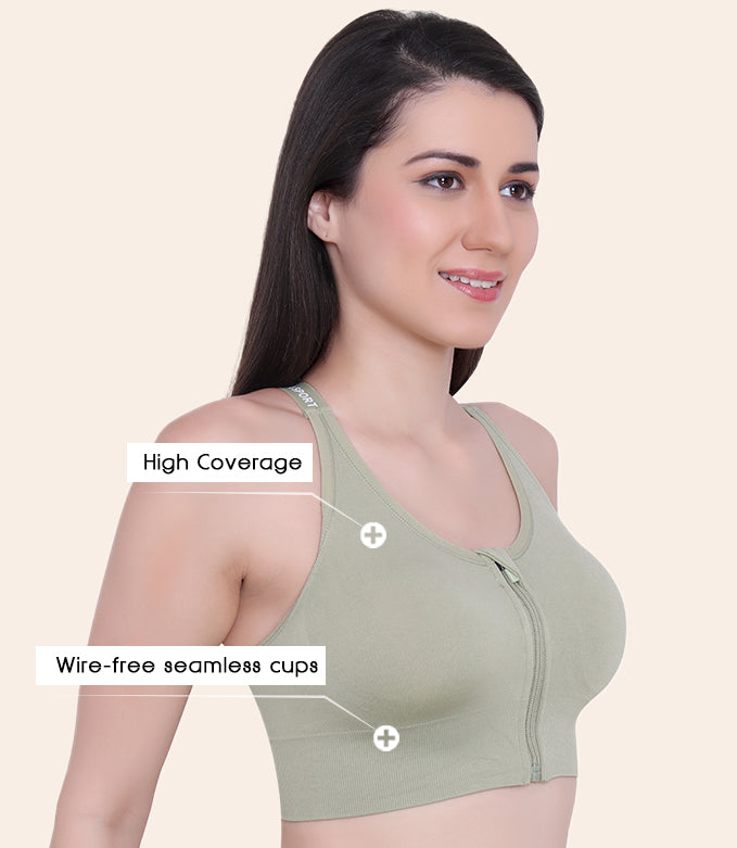 Front Zipper Sports Bra
