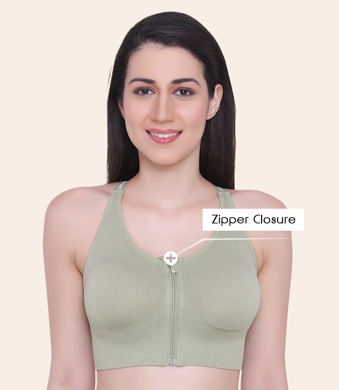 Front Zipper Sports Bra