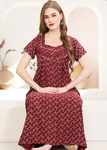Printed Full-Length Night Gown