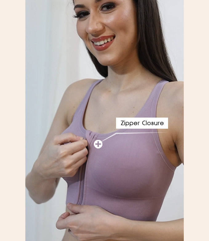 Front Zipper Sports Bra