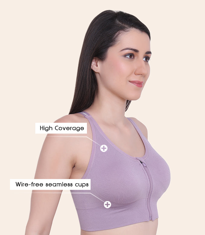 Front Zipper Sports Bra